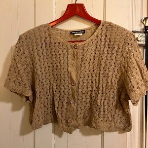 Vintage summer cardigan/shrug knit sweater 16W